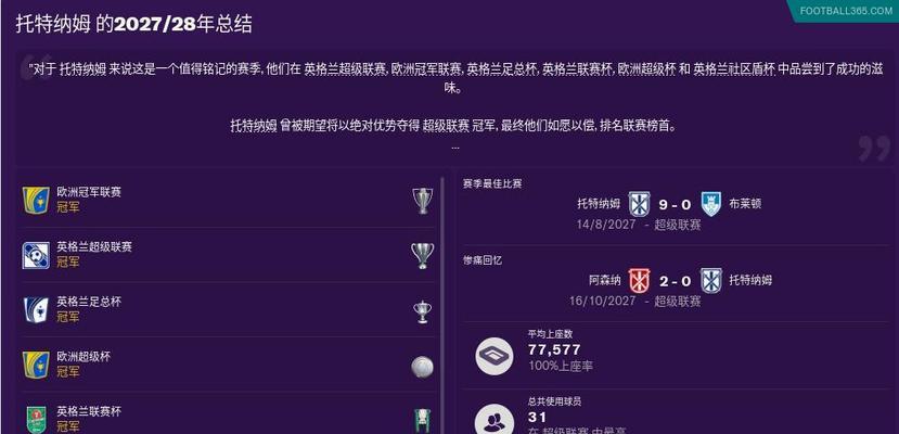 FM英超小球会攻略——打造升级之路